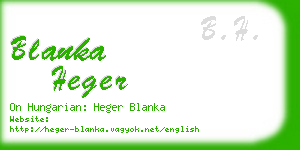 blanka heger business card